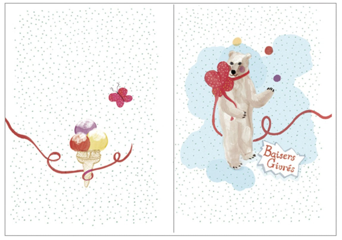 Set of 5 double cards - "En Fête"