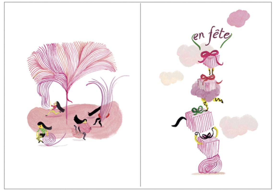 Set of 5 double cards - "En Fête"