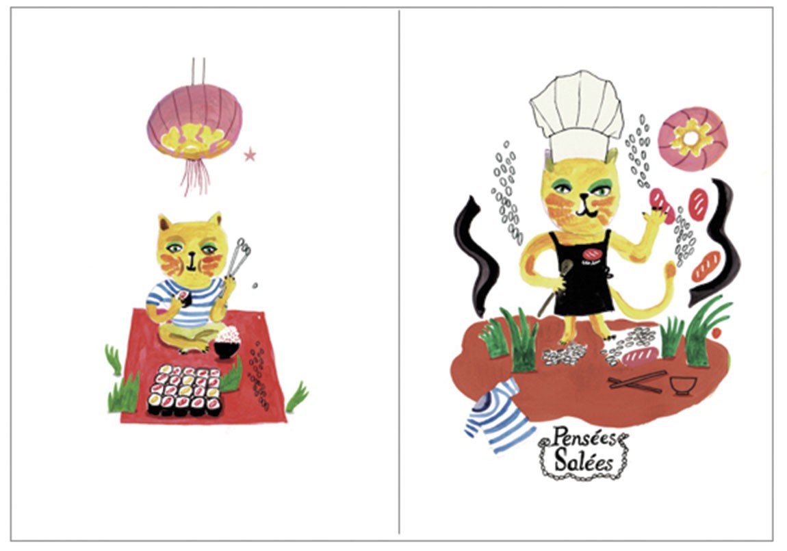 Set de 5 cartes doubles- "En Fête"