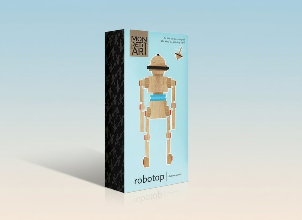 Robot orange à remonter en bois Mercredi et Patati - Le petit Souk Robot orange à remonter en bois Mercredi et Patati - Le petit Souk